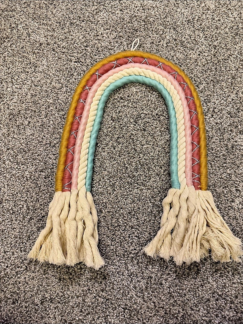 Rainbow Tassel Wall Decor Multicolor & Cream